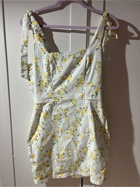 Trixxi White Tank Sundress with Yellow Floral Print